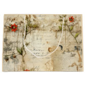 Perkament Liefdesbrief met Bloemen (6) Groot Cadeauzakje (Voorkant)