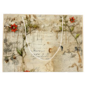 Perkament Liefdesbrief met Bloemen (6) Groot Cadeauzakje (Achterkant)