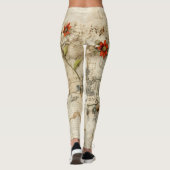  Perkament Liefdesbrief met Bloemen (6) Leggings (Achterkant)