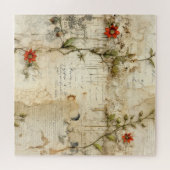  Perkament Liefdesbrief met Bloemen (6) Legpuzzel (Horizontaal)