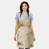 Perkament Liefdesbrief met Bloemen (6) Schort (Gedragen)