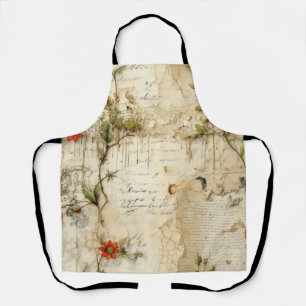Perkament Liefdesbrief met Bloemen (6) Schort