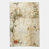  Perkament Liefdesbrief met Bloemen (6) Theedoek (Verticaal)