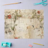  Perkament Liefdesbrief met Bloemen (6) Tissuepapier (Craft)
