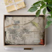  Perkament Liefdesbrief met Bloemen (6) Tissuepapier (Geschenk)