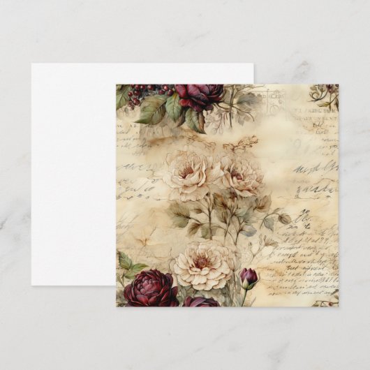 Perkament Liefdesbrief met Bloemen (7) (Voorkant / Achterkant)