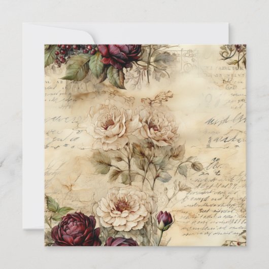 Perkament Liefdesbrief met Bloemen (7) (Voorkant)