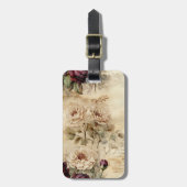 Perkament Liefdesbrief met Bloemen (7) Bagagelabel (Voorkant verticaal)