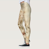 Perkament Liefdesbrief met Bloemen (7) Leggings (Links)