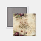  Perkament Liefdesbrief met Bloemen (7) Magneet (Voorkant / Achterkant)