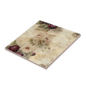  Perkament Liefdesbrief met Bloemen (7) Tegeltje (Zijkant)