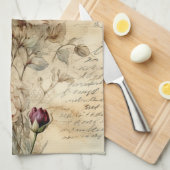  Perkament Liefdesbrief met Bloemen (7) Theedoek (Quarter Fold)