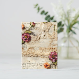  Perkament Liefdesbrief met Bloemen (8) Briefkaart