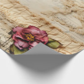 Perkament Liefdesbrief met Bloemen (8) Cadeaupapier (Hoek)