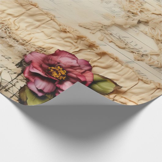  Perkament Liefdesbrief met Bloemen (8) Cadeaupapier (Hoek)