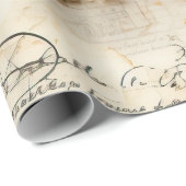 Perkament Liefdesbrief met Bloemen (8) Cadeaupapier (Rol Hoek)