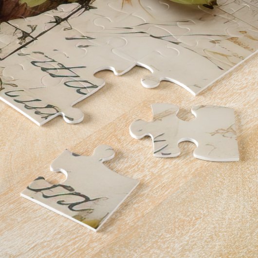 Perkament Liefdesbrief met Bloemen (8) Legpuzzel (Zijkant)