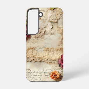 Perkament Liefdesbrief met Bloemen (8) Samsung Galaxy Hoesje