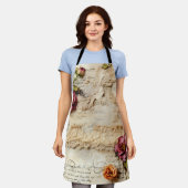 Perkament Liefdesbrief met Bloemen (8) Schort (Gedragen)