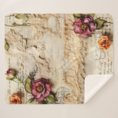  Perkament Liefdesbrief met Bloemen (8) Sherpa Deken (Voorkant (horizontaal))