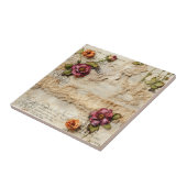  Perkament Liefdesbrief met Bloemen (8) Tegeltje (Zijkant)