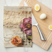  Perkament Liefdesbrief met Bloemen (8) Theedoek (Quarter Fold)