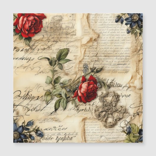  Perkament Liefdesbrief met Bloemen (9) (Voorkant)