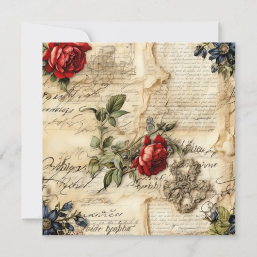  Perkament Liefdesbrief met Bloemen (9) (Voorkant)