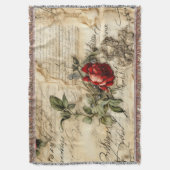  Perkament Liefdesbrief met Bloemen (9) Deken (Voorkant Verticaal)