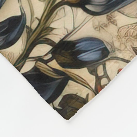  Perkament Liefdesbrief met Bloemen (9) Fleece Deken (Hoek)