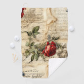  Perkament Liefdesbrief met Bloemen (9) Golfhanddoek (Insitu)