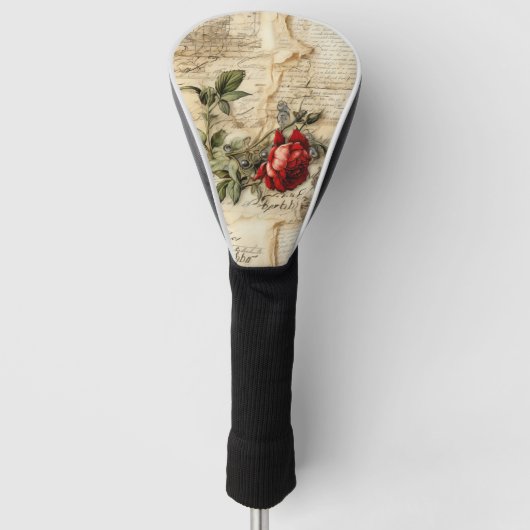  Perkament Liefdesbrief met Bloemen (9) Golfheadcover (Voorkant)