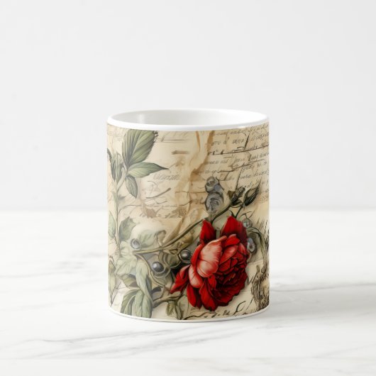  Perkament Liefdesbrief met Bloemen (9) Koffiemok (Center)