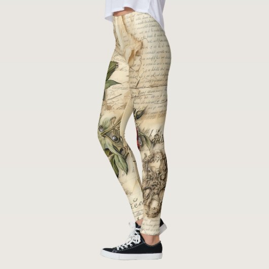  Perkament Liefdesbrief met Bloemen (9) Leggings (Links)