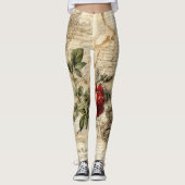  Perkament Liefdesbrief met Bloemen (9) Leggings (Voorkant)