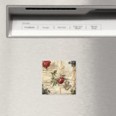  Perkament Liefdesbrief met Bloemen (9) Magneet (Insitu (Vaatwasser))