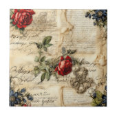  Perkament Liefdesbrief met Bloemen (9) Tegeltje (Voorkant)