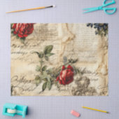  Perkament Liefdesbrief met Bloemen (9) Tissuepapier (Craft)