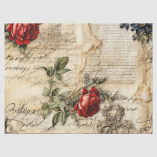  Perkament Liefdesbrief met Bloemen (9) Tissuepapier