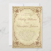 perkament Lijst Elegant Bruiloft Kaart (Voorkant)