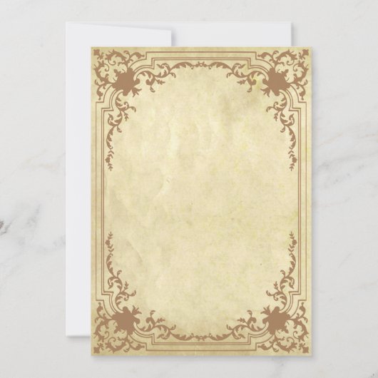  perkament  Lijst Elegant Bruiloft Kaart (Achterkant)