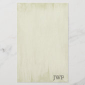  perkament look grunge textuur monogram briefpapier (Voorkant)