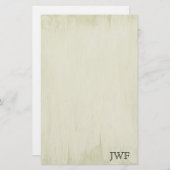 perkament look grunge textuur monogram briefpapier (Voorkant / Achterkant)