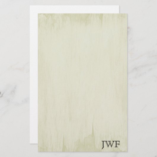  perkament look grunge textuur monogram briefpapier (Voorkant / Achterkant)