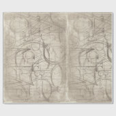  perkament met gedrukte letters cadeaupapier (Vlak)