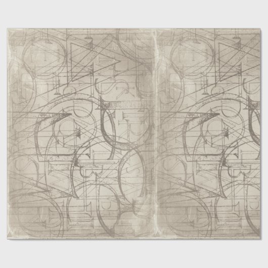  perkament met gedrukte letters cadeaupapier (Vlak)