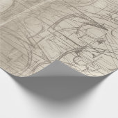  perkament met gedrukte letters cadeaupapier (Hoek)