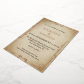  perkament met gouden bruiloft folie uitnodiging (Gedraaid)
