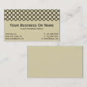  perkament met klassieke zwarte Quatrefoil Visitekaartje (Voorkant / Achterkant)