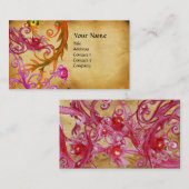 PERKAMENT MET RODE BESSEN VISITEKAARTJE (Voorkant / Achterkant)